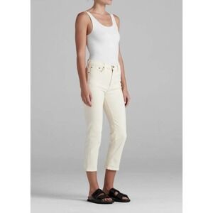 EDWIN BREE SLIM STRAIGHT CROP JEANS Women's Size 34 VANILLA‎ LIGHT YELLOW